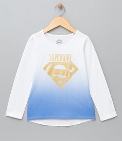 Blusa Infantil com Estampa Super Girl - Tam 5 a 14