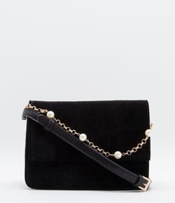 Bolsa Transversal Com Corrente em Pérolas Artificiais