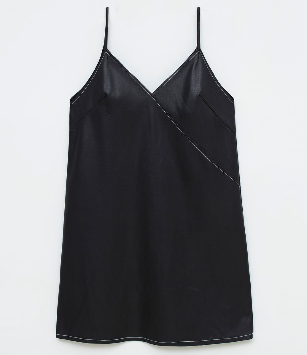 vestido couro sintetico renner