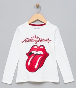 Blusa Infantil com Estampa Rolling Stones - Tam 5 a 14