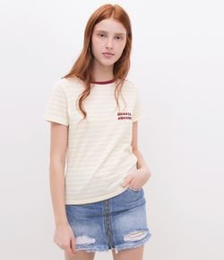 Blusa Listrada com Estampa