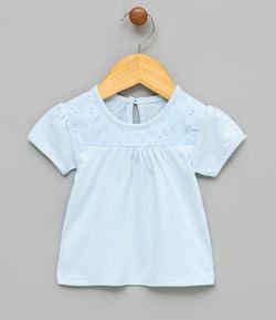 Blusa Infantil com Detalhe Franzido - Tam 0 a 18 meses