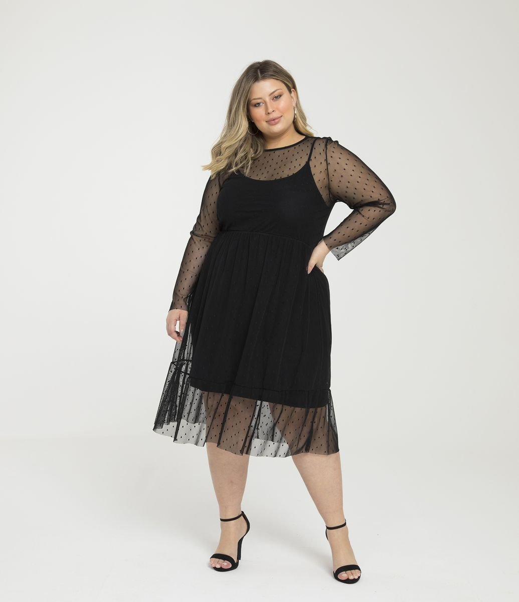 vestido tule renner