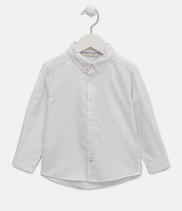 Camisa Manga Larga con Botónes Básica - Talle 1 a 4 años Blanco 1