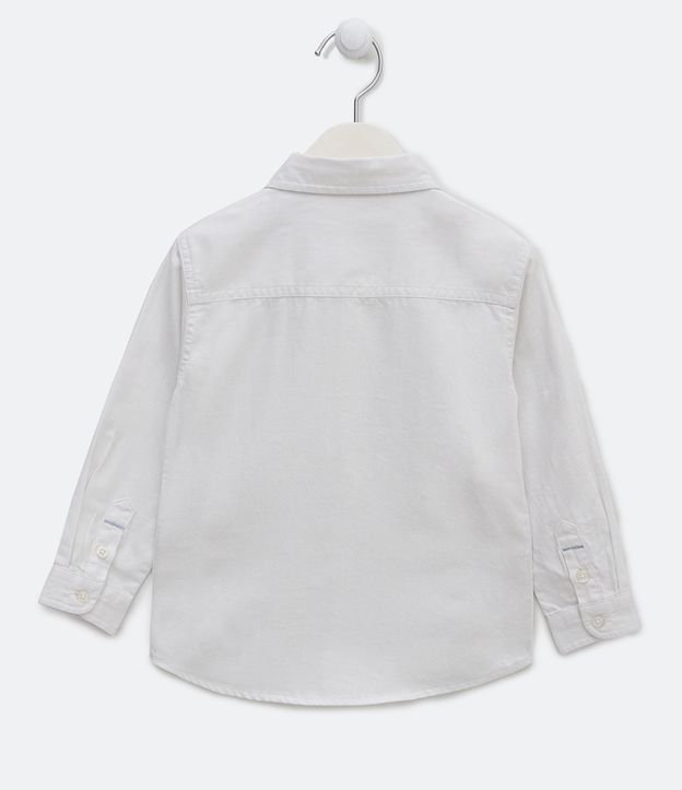 Camisa Manga Larga con Botónes Básica - Talle 1 a 4 años Blanco 2