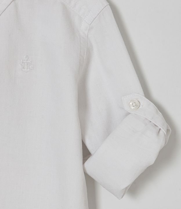 Camisa Manga Larga con Botónes Básica - Talle 1 a 4 años Blanco 5