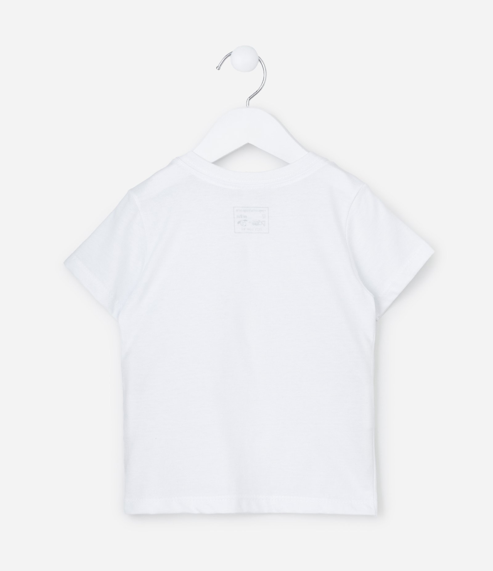 Camiseta Infantil Básica com Etiqueta Bordadinha - Tam 1 a 5 anos Branco 5