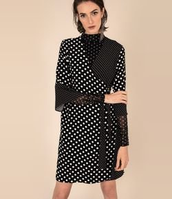 Vestido Poá em Crepe