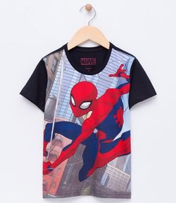 Camiseta Infantil com Estampa Spider Man - Tam 1 a 4