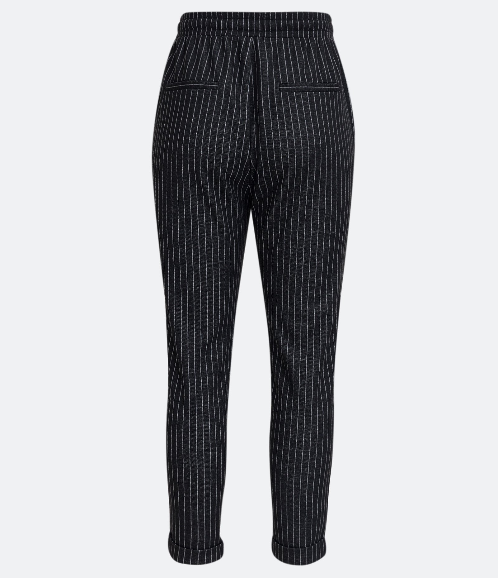 Calça Cenoura em Moletom com Risca de Giz Preto 2