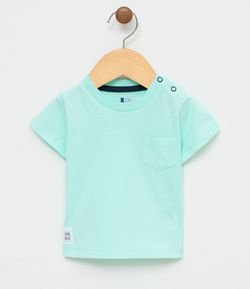 Camiseta Infantil Liso com Bolsinho - Tam 0 a 18 meses