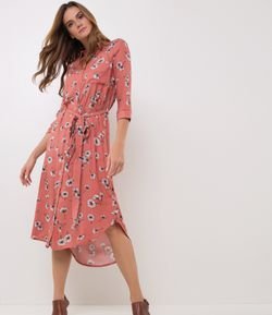Vestido Midi Floral com Amarração