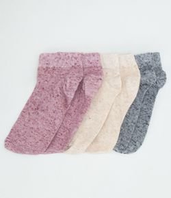 Kit com 3 Meias Mescla em Material Sustentável
