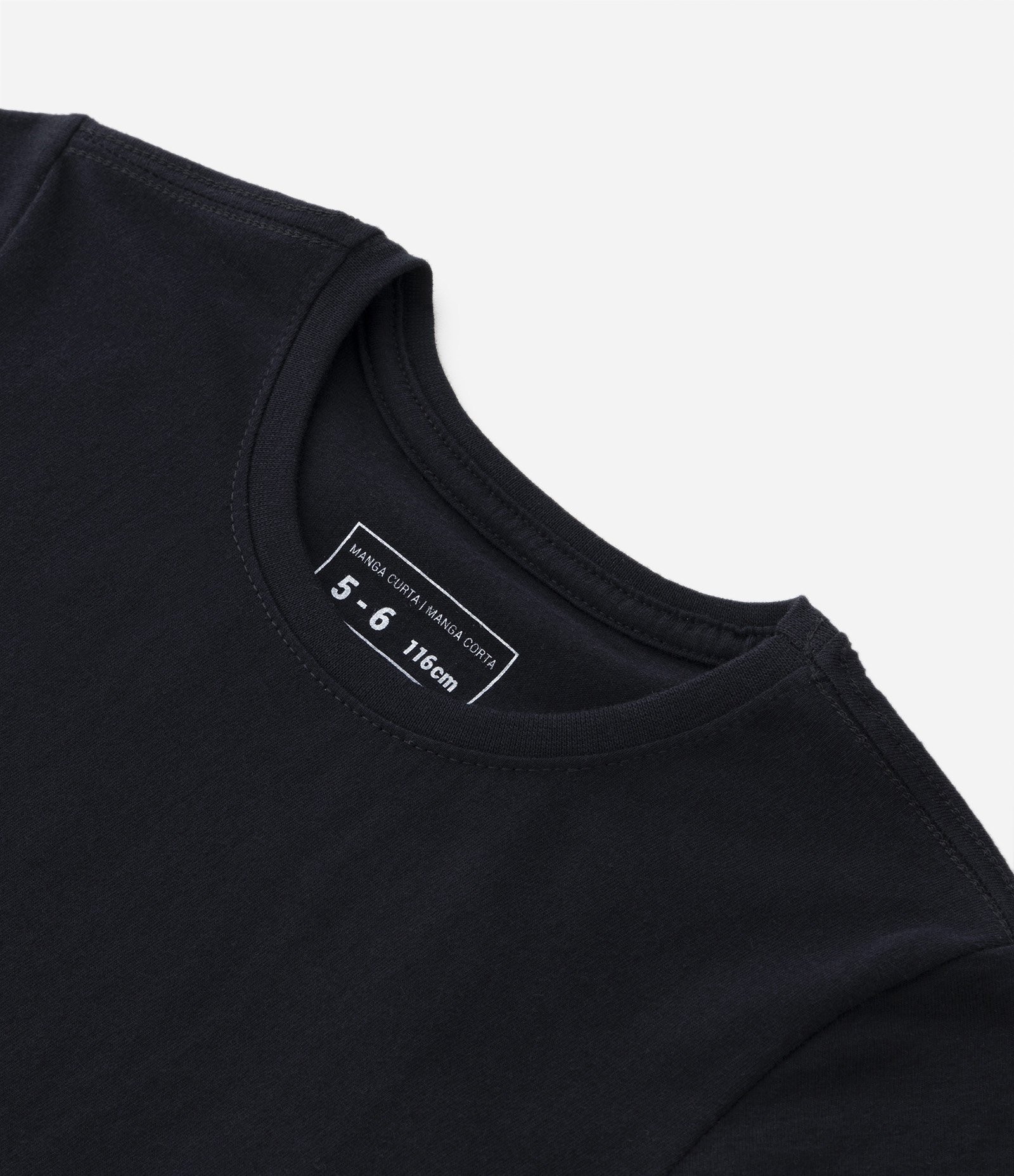 Camiseta Infantil Básica - Tam 5 a 14 Anos Preto 3