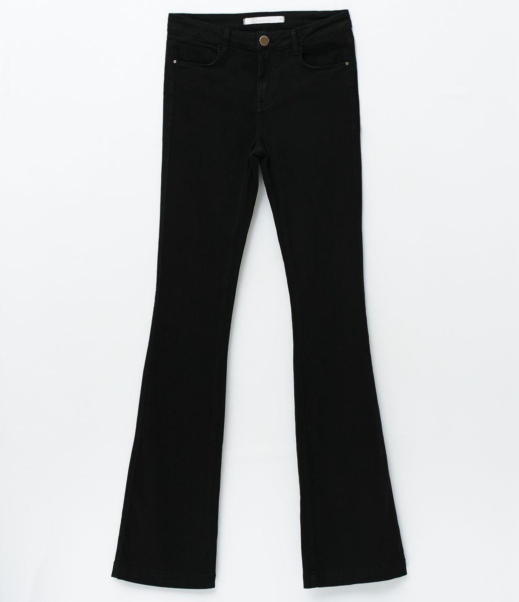 Calça Boot Cut Premium Lisa em Sarja Preto