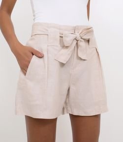 Short em Linho com Bolsos