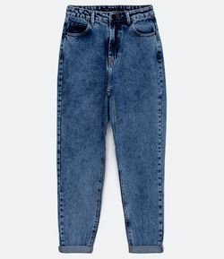 Calça Mom em Jeans com Barra Dobrada