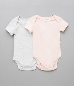 Kit Body Infantil Liso com Mescla Gola Americana - Tam 0 a 18 meses