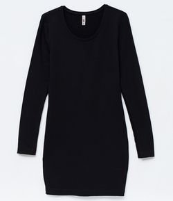 vestido liso manga longa