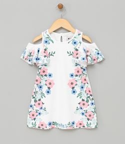Vestido Infantil com Estampa Floral - Tam 1 a 4