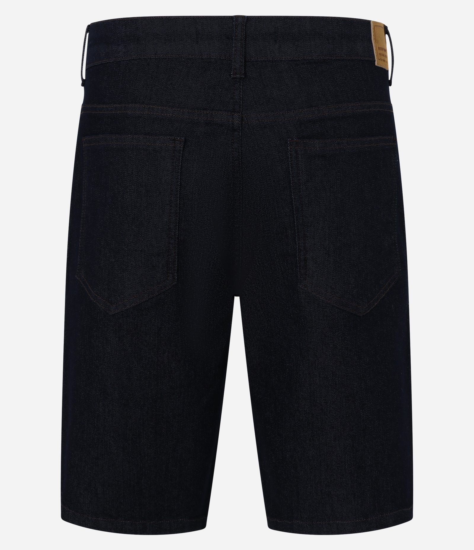 Bermuda Slim Jeans com Elastano e Pesponto Contrastante Azul Escuro 6