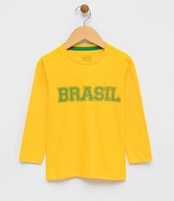 Camiseta Infantil com Estampa Brasil - Tam 1 a 4