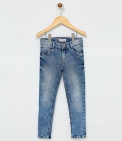 Calça Infantil em Jeans Marmorizado - Tam 5 a 14