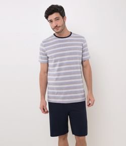 Pijama Curto com  Listras