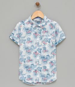 Camisa Infantil Estampada Floral - Tam 5 a 14