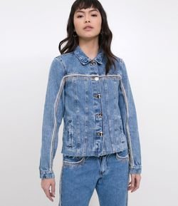Jaqueta Jeans com Franjas 