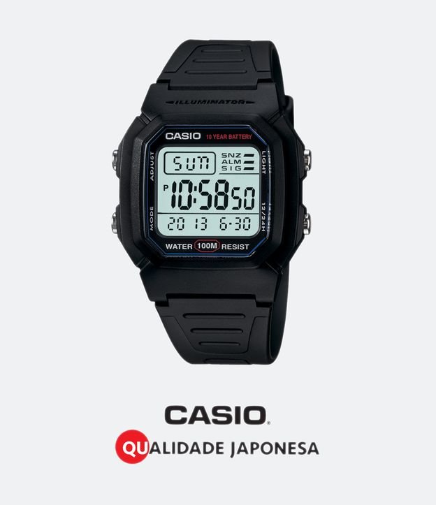 Relógio Casio Analógico com Pulseira e Caixa em Resina W-800H-1AVDF-BR