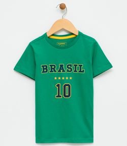 Camiseta Infantil Brasil -Tam 5 a 14