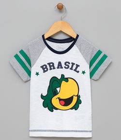 Camiseta Infantil Zé Carioca Brasil Copa - Tam 1 a 4