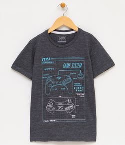 Camiseta Infantil com Estampa Game - Tam 5 a 14