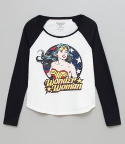 Blusa Manga Longa com Estampa Mulher Maravilha - Renner