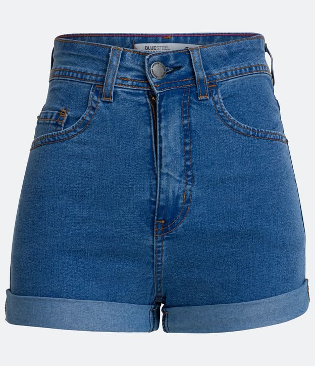 Short Hot Pants con Terminación Doble Azul  6