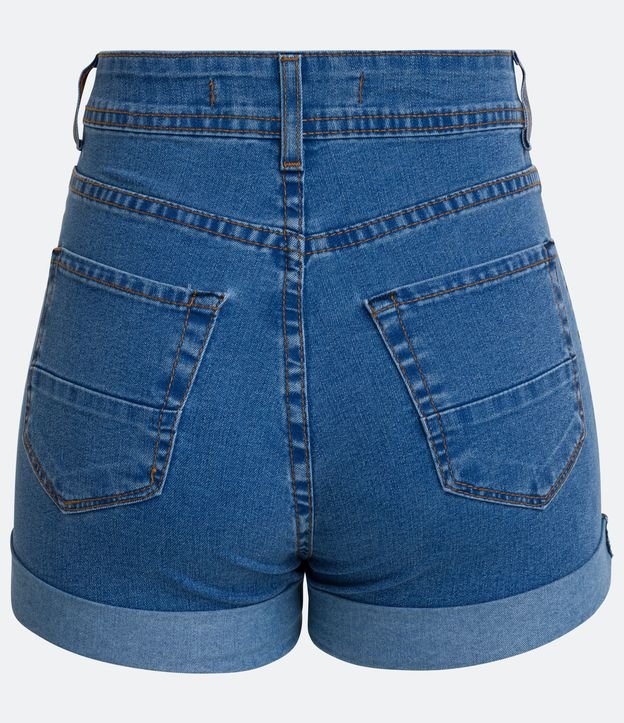 Short Hot Pants con Terminación Doble Azul  7