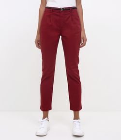 Calça em Sarja com Cinto