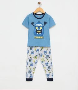 Pijama Infantil Algodão com Estampa Brilha no Escuro - Tam 1 a 4