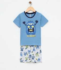 Pijama Infantil Algodão com Estampa que Brilha no Escuro - Tam 1 a 4