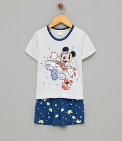 Pijama Infantil Algodão com Estampa Mickey Brilha no Escuro - Tam 1 a 4