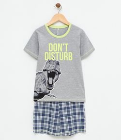 Pijama Infantil Algodão com Estampa que Brilha no Escuro - Tam 6 a 14