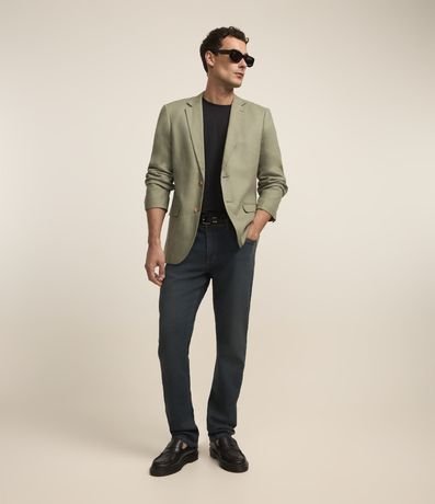 Calça Slim Básica Jeans com Elastano e Pesponto Contrastante Menor preço em Calça Slim Básica Jeans com Elastano e Pesponto Contrastante