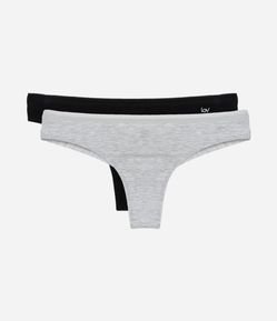 Kit 02 Calcinhas Biquíni Fio Duplo em Viscolycra