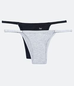 Kit 02 Calcinhas String em Viscolycra com Lateral Fina