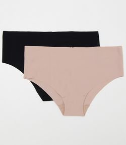 Kit 02 Calcinhas Boyshort Altas em Microfibra com Corte a Fio Trifil