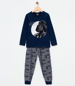 Pijama Infantil Algodão Longo Menino Star Wars - Tam 4 a 14