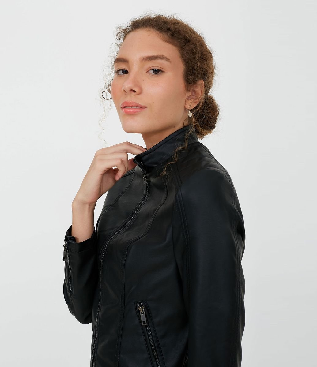 jaqueta de couro feminina lojas renner