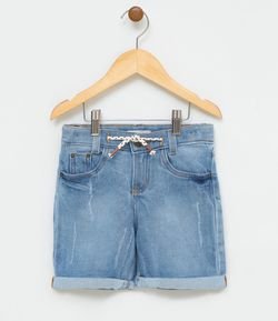 Bermuda Infantil em Jeans com Amarração - Tam 1 a 4