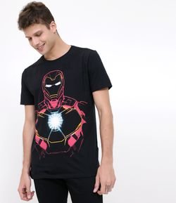 Camiseta com Estampa Homem de Ferro - Brilha no Escuro